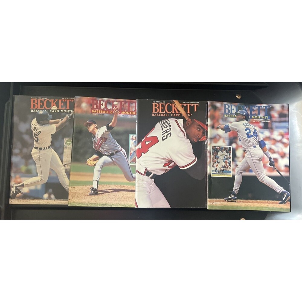 Vintage Beckett Baseball Card Monthly - Lot Of (4) 1991, 1992 & 1993